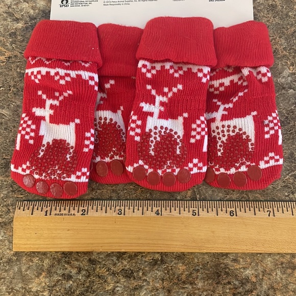 NWT GRIP Socks for Dogs Red and White L - Picture 5 of 7